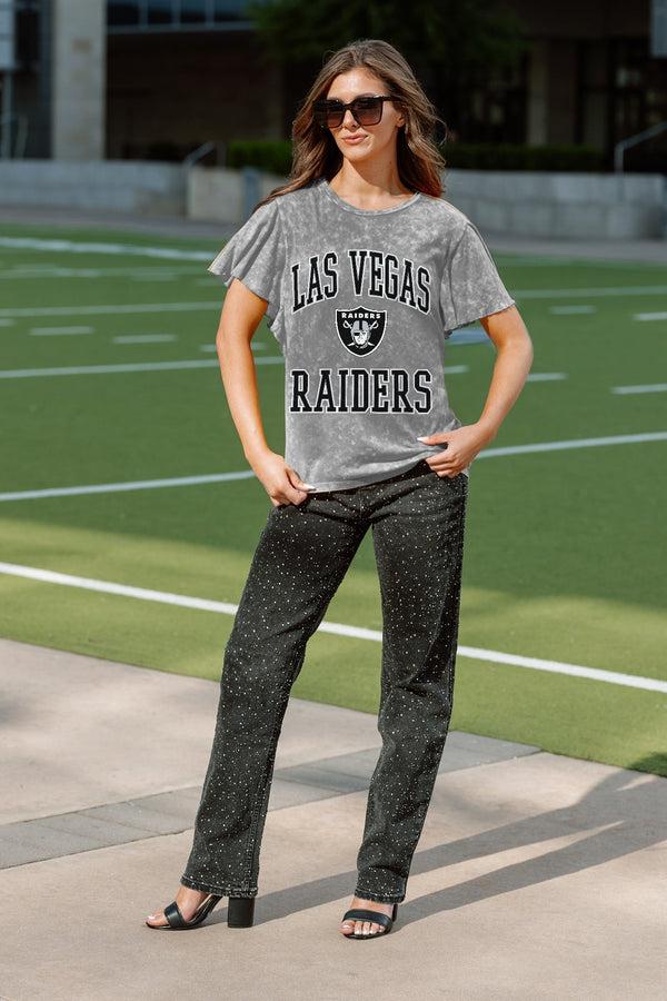 Gameday Couture LAS VEGAS RAIDERS VICTORY MODE FLUTTER SLEEVE TEE IN GREY