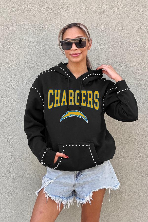 Gameday Couture LOS ANGELES CHARGERS Catch The Vibe Studded-Detail Hoodie