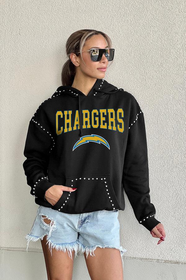 Gameday Couture LOS ANGELES CHARGERS Catch The Vibe Studded-Detail Hoodie