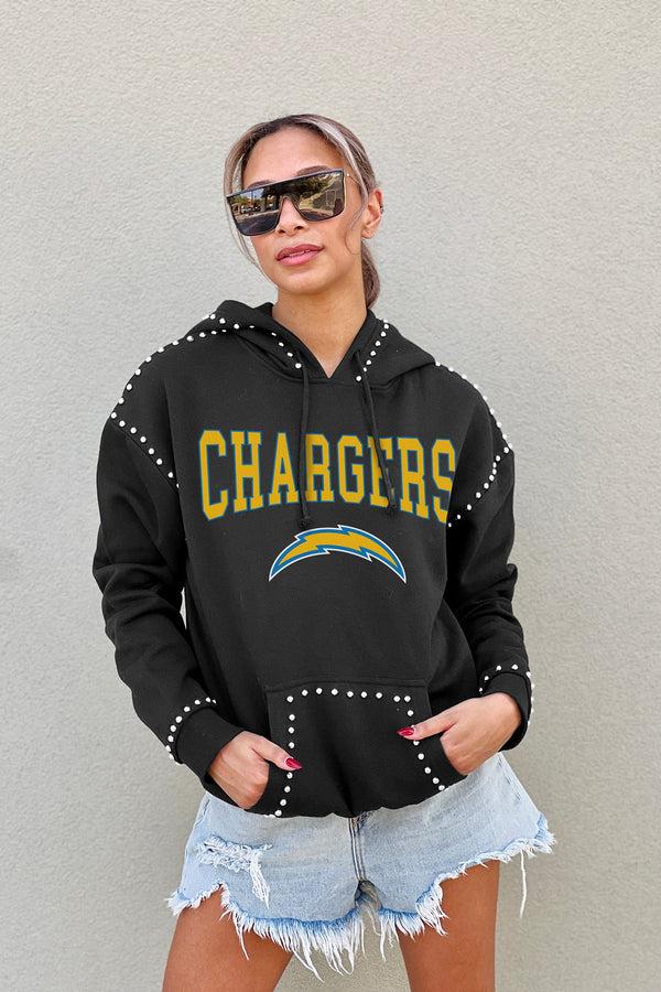 gameday couture LOS ANGELES CHARGERS Catch The Vibe Studded-Detail Hoodie