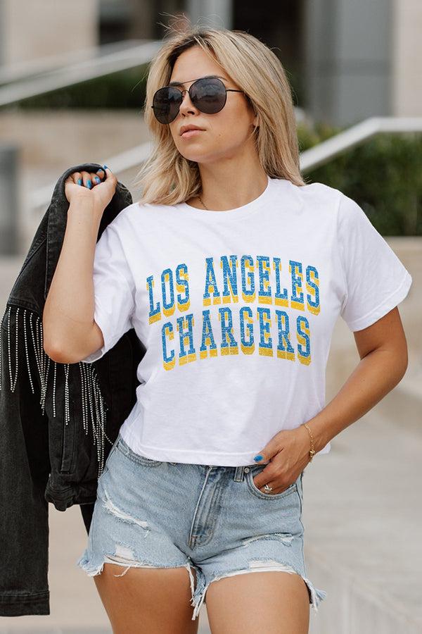 Gameday Couture LOS ANGELES CHARGERS Claim To Fame Boxy-Fit Crop Tee