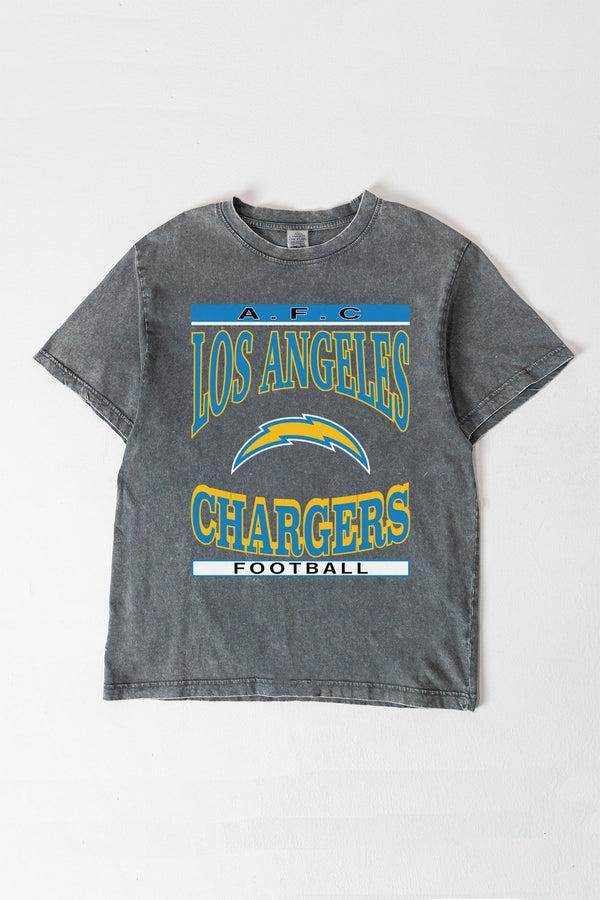 gameday couture LOS ANGELES CHARGERS CLASSIC GRIND WASHED RELAXED FIT TEE