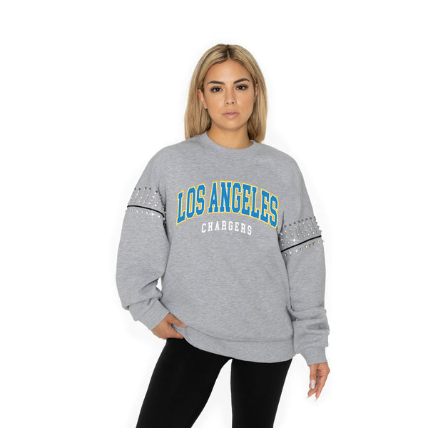 Gameday Couture LOS ANGELES CHARGERS Competitive Edge Jewel-Trim Pullover