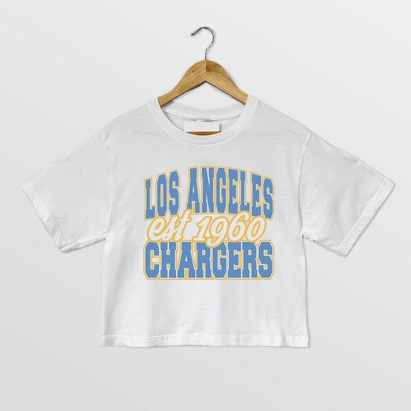 gameday couture LOS ANGELES CHARGERS DEEP ROOTS BOXY FIT CROPPED TEE