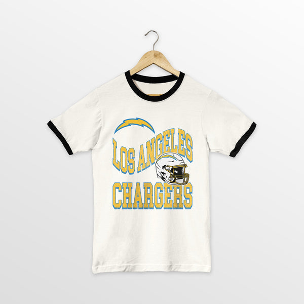 gameday couture LOS ANGELES CHARGERS HARD EARNED VINTAGE RINGER TEE