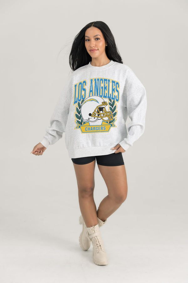 gameday couture LOS ANGELES CHARGERS Heritage Fleece Crewneck Pullover