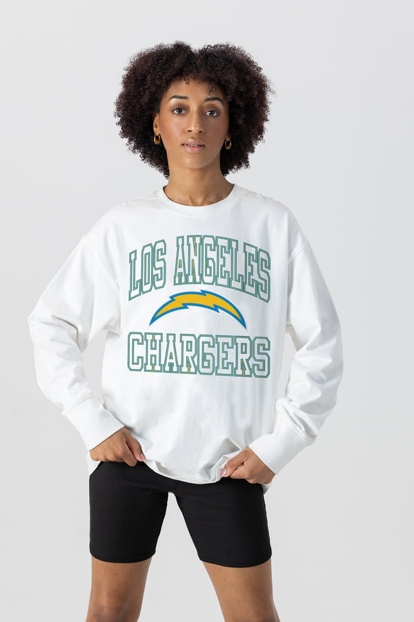 Gameday Couture LOS ANGELES CHARGERS Mind Games Oversized Long-Sleeve Tee