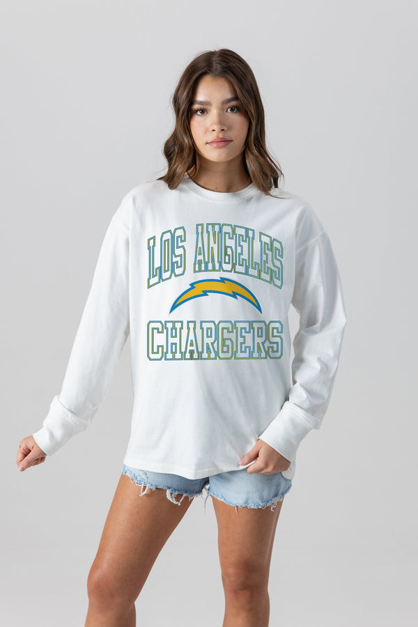 Gameday Couture LOS ANGELES CHARGERS Mind Games Oversized Long-Sleeve Tee