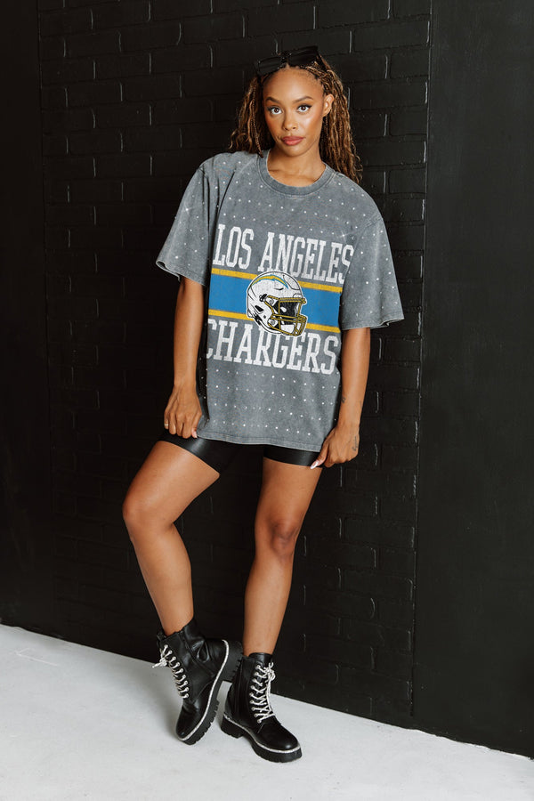 Gameday Couture LOS ANGELES CHARGERS On The Ball Mini Rhinestone Tee