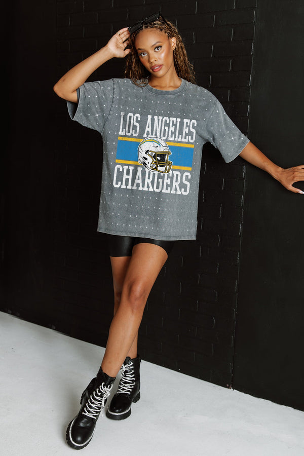 Gameday Couture LOS ANGELES CHARGERS On The Ball Mini Rhinestone Tee