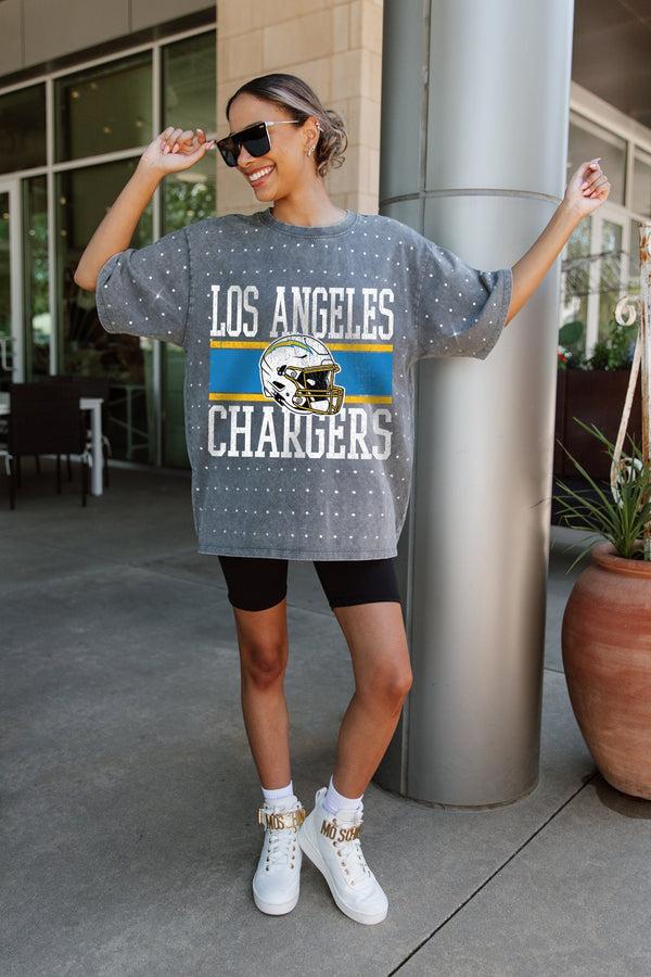 Gameday Couture LOS ANGELES CHARGERS On The Ball Mini Rhinestone Tee