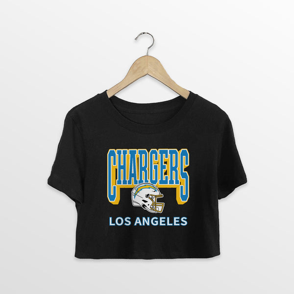 gameday couture LOS ANGELES CHARGERS PURE VICTORY CLASSIC CROP TEE