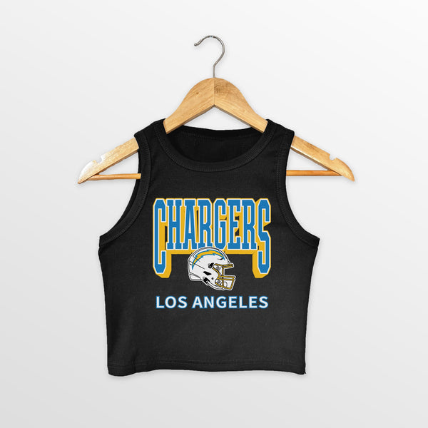 gameday couture LOS ANGELES CHARGERS PURE VICTORY ESSENTIAL RIBBED CROP TANK