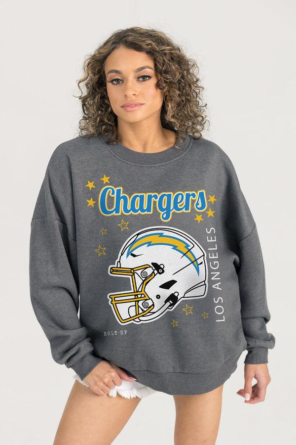 Gameday Couture LOS ANGELES CHARGERS Ready To Rumble Fleece Crewneck Pullover