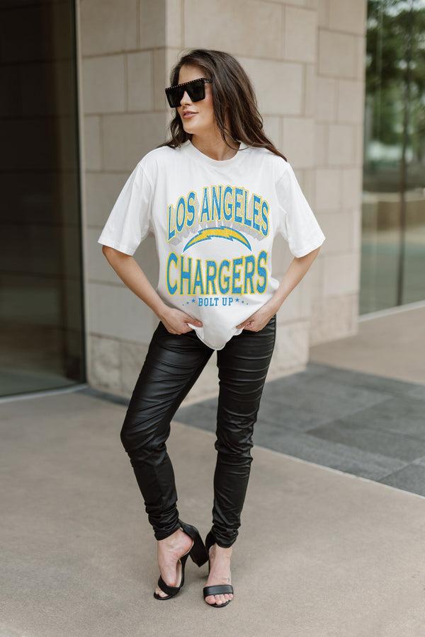 gameday couture LOS ANGELES CHARGERS Shakedown Oversized Crewneck Tee