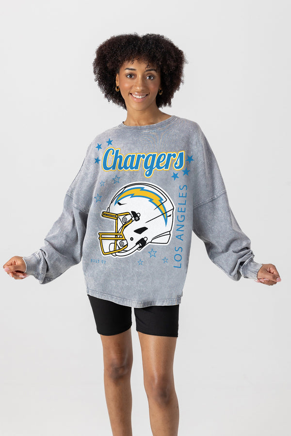 gameday couture LOS ANGELES CHARGERS Starbound Oversized Long-Sleeve Tee