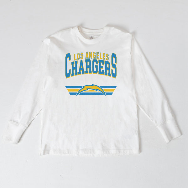 gameday couture LOS ANGELES CHARGERS SWIFT STRIKE ESSENTIAL RELAXED FIT LONG SLEEVE TEE