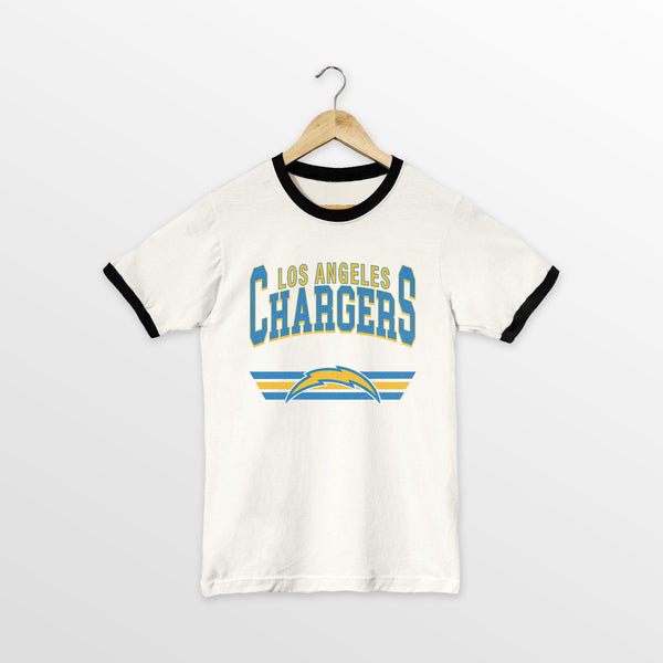 gameday couture LOS ANGELES CHARGERS SWIFT STRIKE VINTAGE RINGER TEE