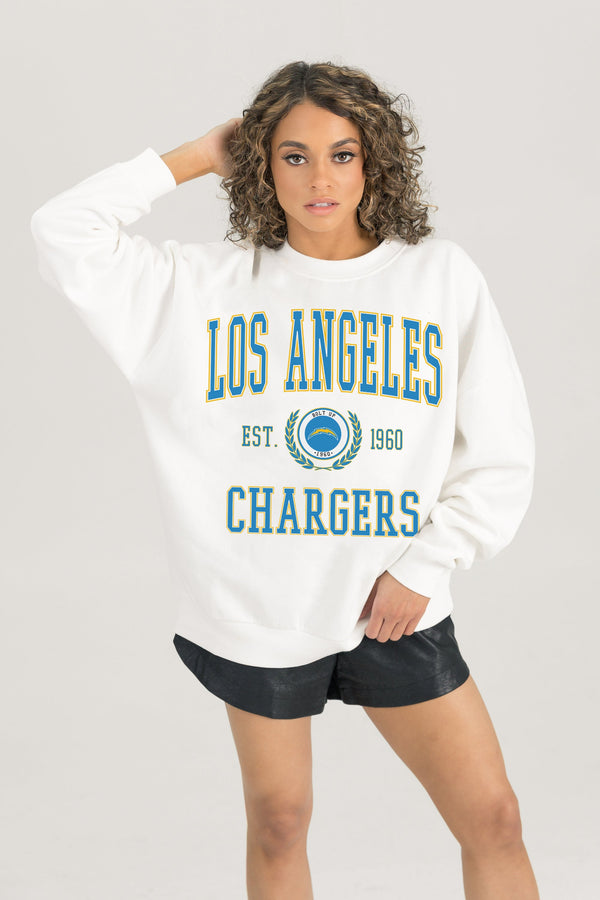 Gameday Couture LOS ANGELES CHARGERS Timeless Triumph Fleece Crewneck Pullover
