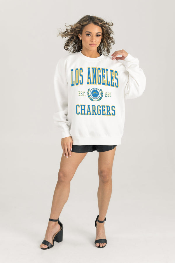 Gameday Couture LOS ANGELES CHARGERS Timeless Triumph Fleece Crewneck Pullover