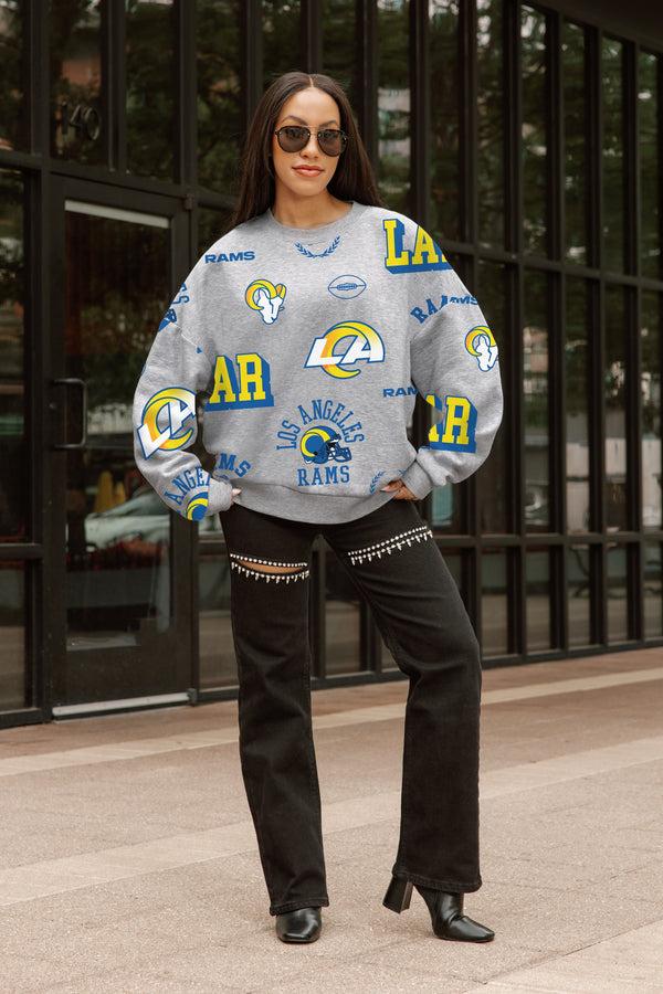 Gameday Couture LOS ANGELES RAMS ALWAYS ON REPEAT PREMIUM FLEECE CREW SWEATSHIRT