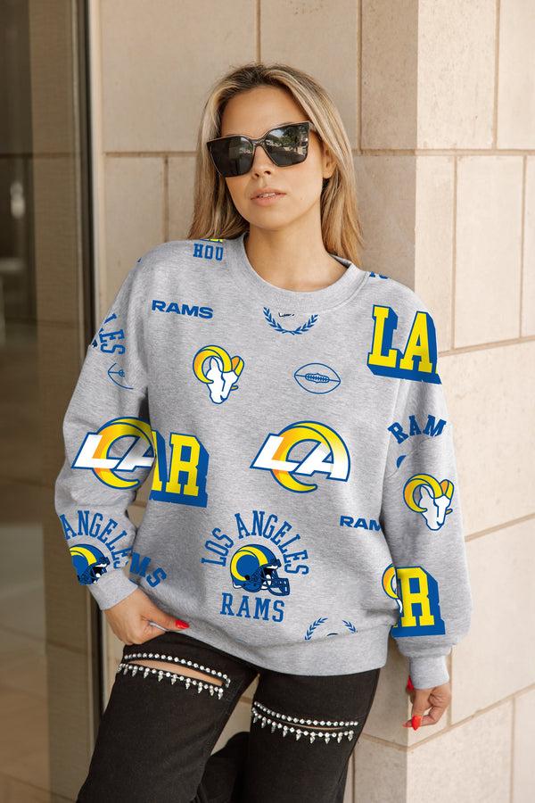 Gameday Couture LOS ANGELES RAMS ALWAYS ON REPEAT PREMIUM FLEECE CREW SWEATSHIRT