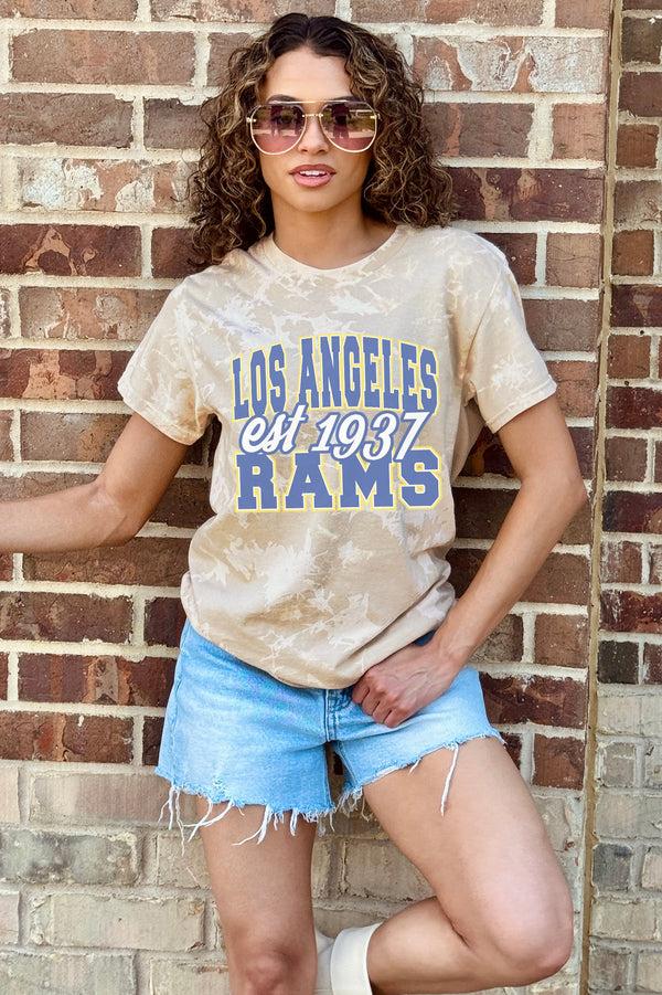 Gameday Couture LOS ANGELES RAMS DEEP ROOTS BLEACH WASH TEE