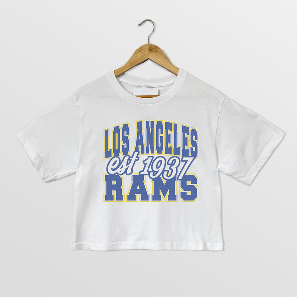 gameday couture LOS ANGELES RAMS DEEP ROOTS BOXY FIT CROPPED TEE
