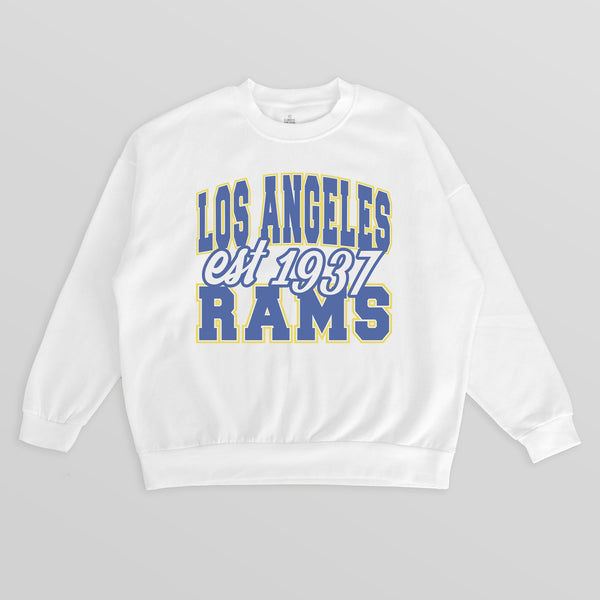 gameday couture LOS ANGELES RAMS FADED FORMATION PREMIUM FLEECE CREWNECK PULLOVER