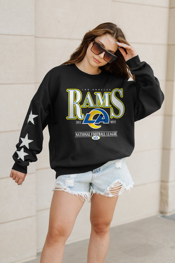 Gameday Couture LOS ANGELES RAMS Gameday Glimmer Embellished Star-Sleeve Pullover