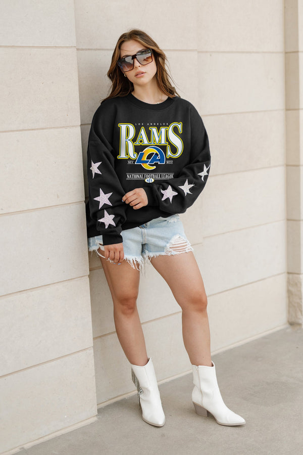 gameday couture LOS ANGELES RAMS Gameday Glimmer Embellished Star-Sleeve Pullover