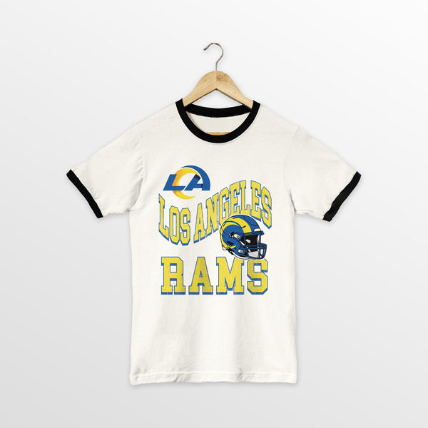 gameday couture LOS ANGELES RAMS HARD EARNED VINTAGE RINGER TEE