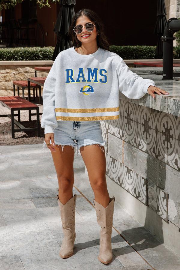 Gameday Couture LOS ANGELES RAMS Pass The Shine Long-Sleeve Metallic-Stripe Top