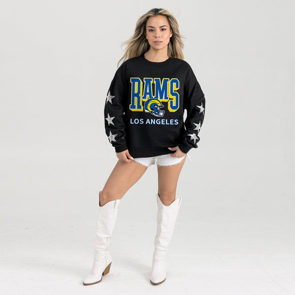 Gameday Couture LOS ANGELES RAMS PURE VICTORY STAR EMBELLISHED CREW SWEATSHIRT