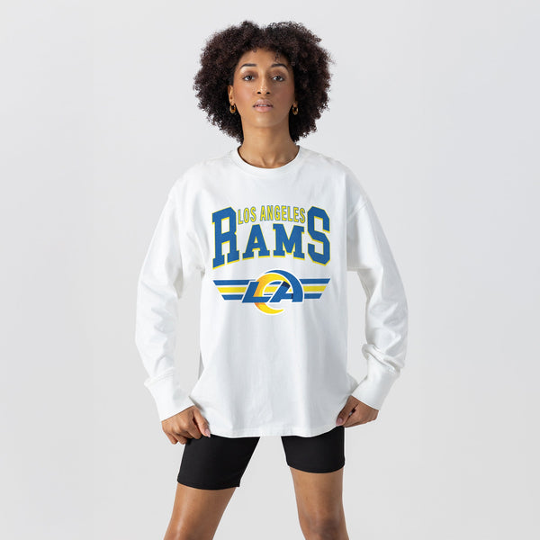 Gameday Couture LOS ANGELES RAMS SWIFT STRIKE ESSENTIAL RELAXED FIT LONG SLEEVE TEE