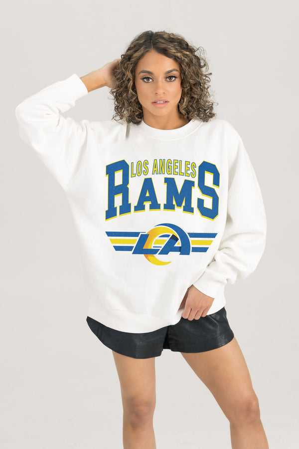 Gameday Couture LOS ANGELES RAMS SWIFT STRIKE PREMIUM FLEECE CREWNECK PULLOVER