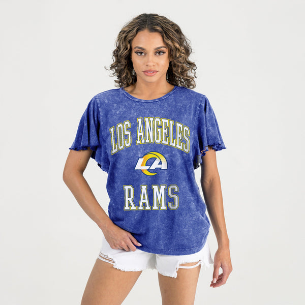 Gameday Couture LOS ANGELES RAMS VICTORY MODE FLUTTER SLEEVE TEE IN ROYAL