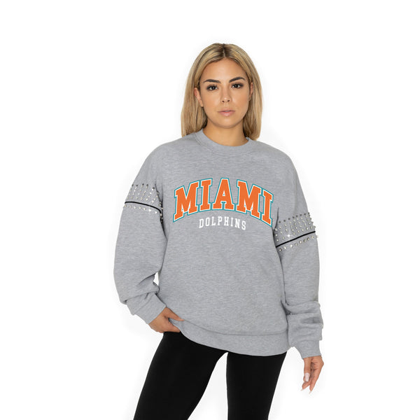 Gameday Couture MIAMI DOLPHINS Competitive Edge Jewel-Trim Pullover