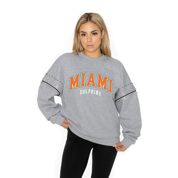 Gameday Couture MIAMI DOLPHINS Competitive Edge Jewel-Trim Pullover