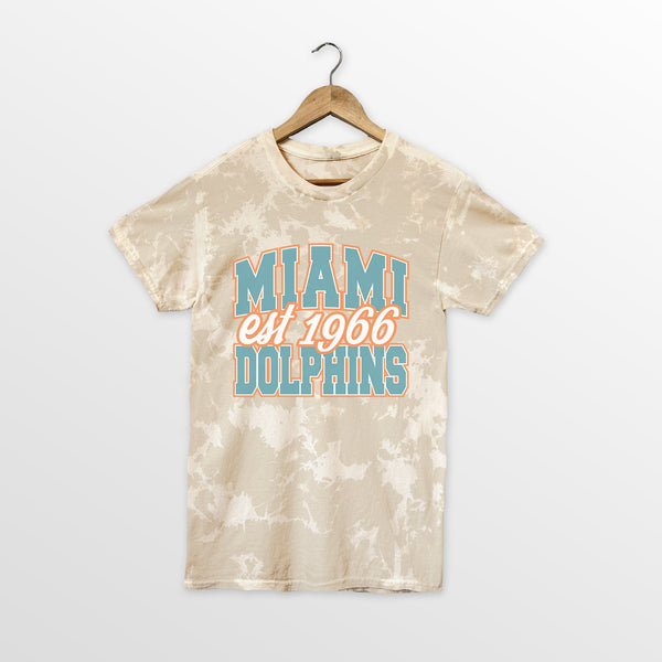 gameday couture MIAMI DOLPHINS DEEP ROOTS BLEACH WASH TEE