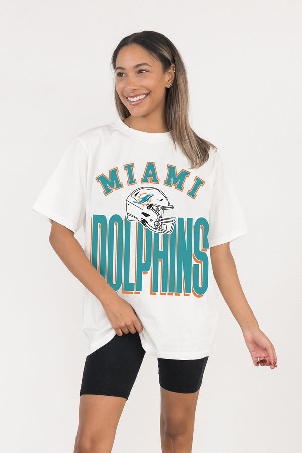 Gameday Couture MIAMI DOLPHINS FIERCE FOCUS WASHED RELAXED FIT TEE