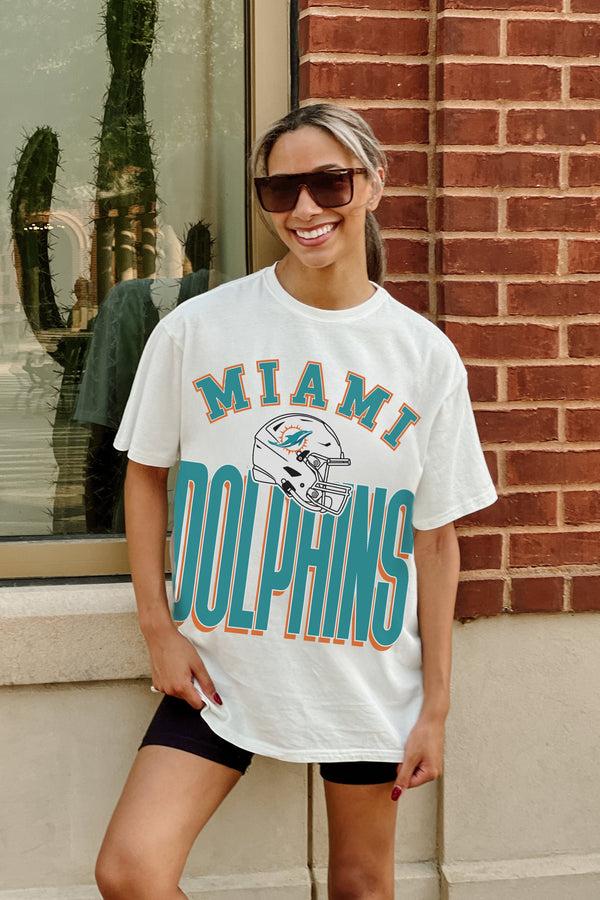 Gameday Couture MIAMI DOLPHINS FIERCE FOCUS WASHED RELAXED FIT TEE