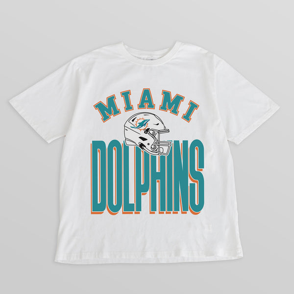 gameday couture MIAMI DOLPHINS FIERCE FOCUS WASHED RELAXED FIT TEE