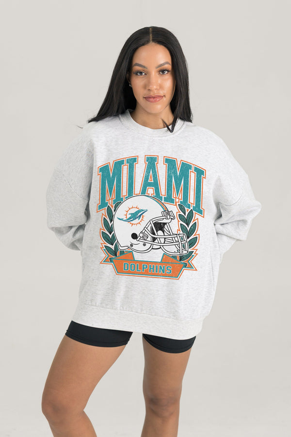 Gameday Couture MIAMI DOLPHINS Heritage Fleece Crewneck Pullover