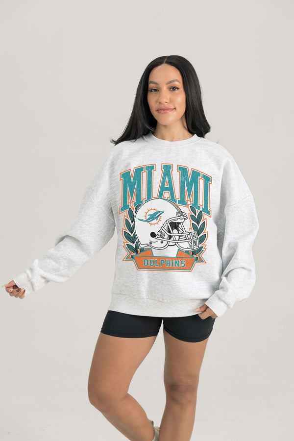 Gameday Couture MIAMI DOLPHINS Heritage Fleece Crewneck Pullover