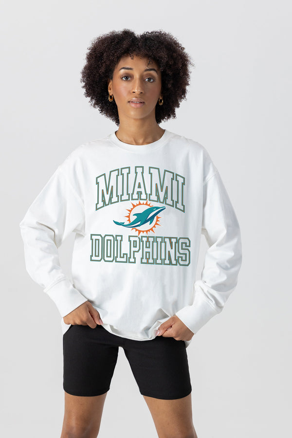 Gameday Couture MIAMI DOLPHINS Mind Games Oversized Long-Sleeve Tee
