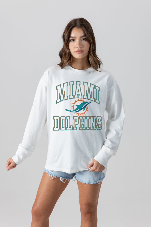 Gameday Couture MIAMI DOLPHINS Mind Games Oversized Long-Sleeve Tee