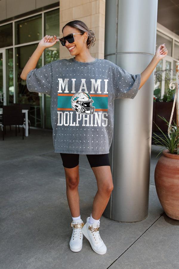 Gameday Couture MIAMI DOLPHINS On The Ball Mini Rhinestone Tee