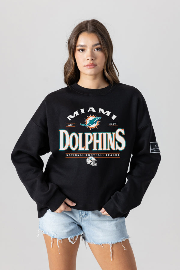 Gameday Couture MIAMI DOLPHINS Players Only Fleece Drop-Shoulder Crew