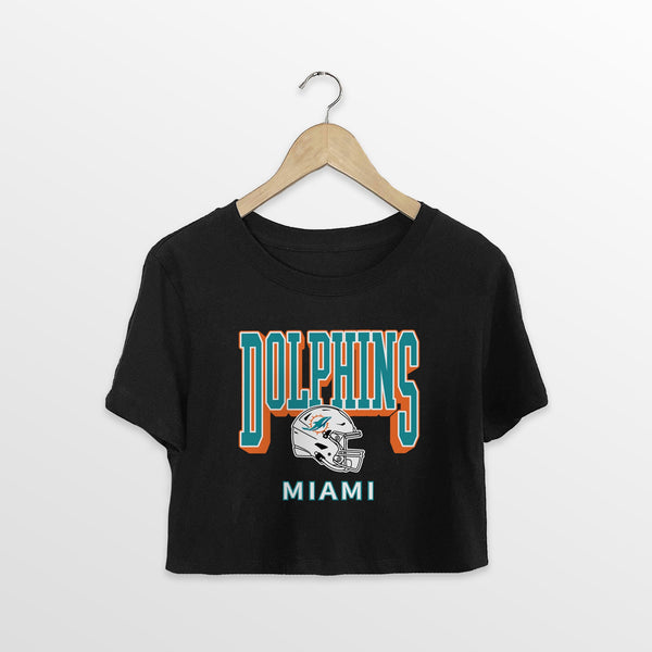 gameday couture MIAMI DOLPHINS PURE VICTORY CLASSIC CROP TEE
